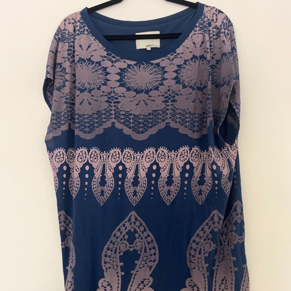 3.1 Phillip Lim Silk & Cotton Blue & Purple Tunic Small